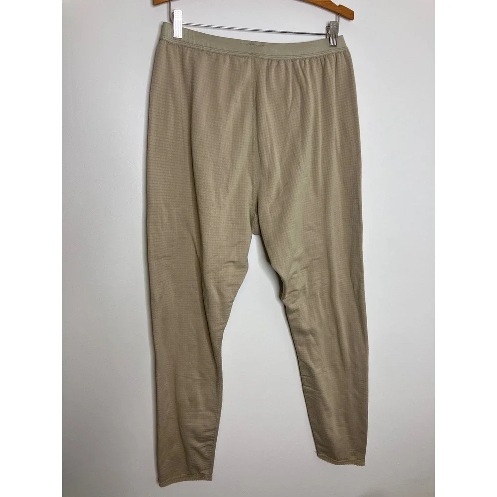 Peckham Military Base Layer Set Mens Large Tan Excellent Gen III Mid Weight Grid